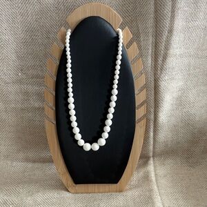 Elegant White Sterling Silver Beaded Necklace